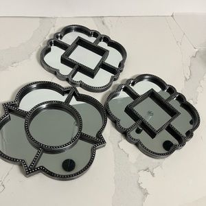 Set of three cute mirrors approximately 10 inch Gray